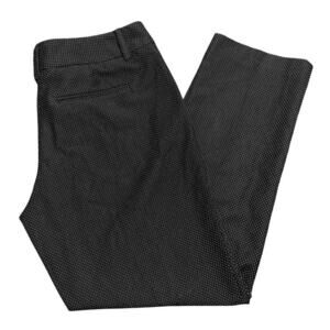 NY & Co. Women's Mid-Rise Micro Dot Print Careerwear Black Slacks Pants